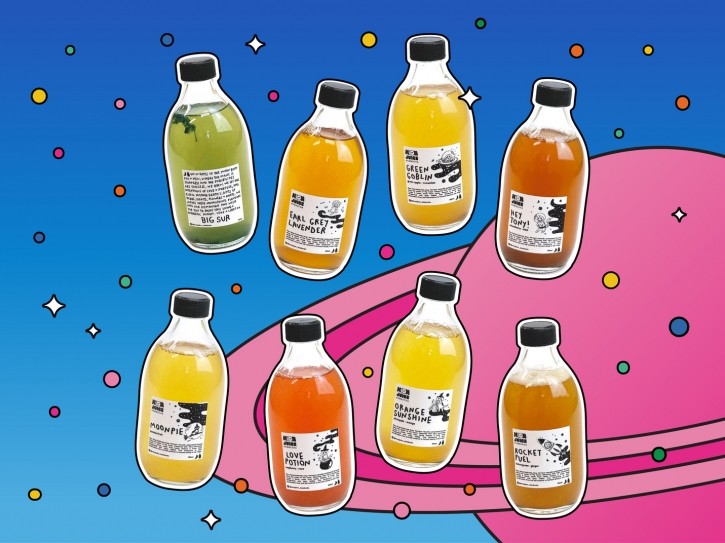 Microbrewery Moon Juice Kombucha says it is combining science and mystical tradition by brewing according to the lunar cycle, and creating drinks that aid digestion, boost hydration, and encourage detoxification. © Moon Juice Kombucha